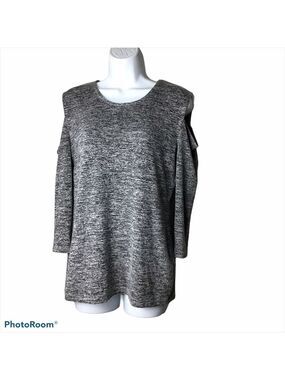 𝅺french Connection Heathered Gray Cold Shoulder Top